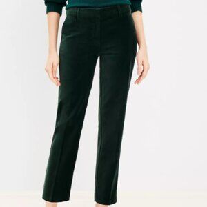 LOFT Riviera Slim Pants in Green Velvet size 2